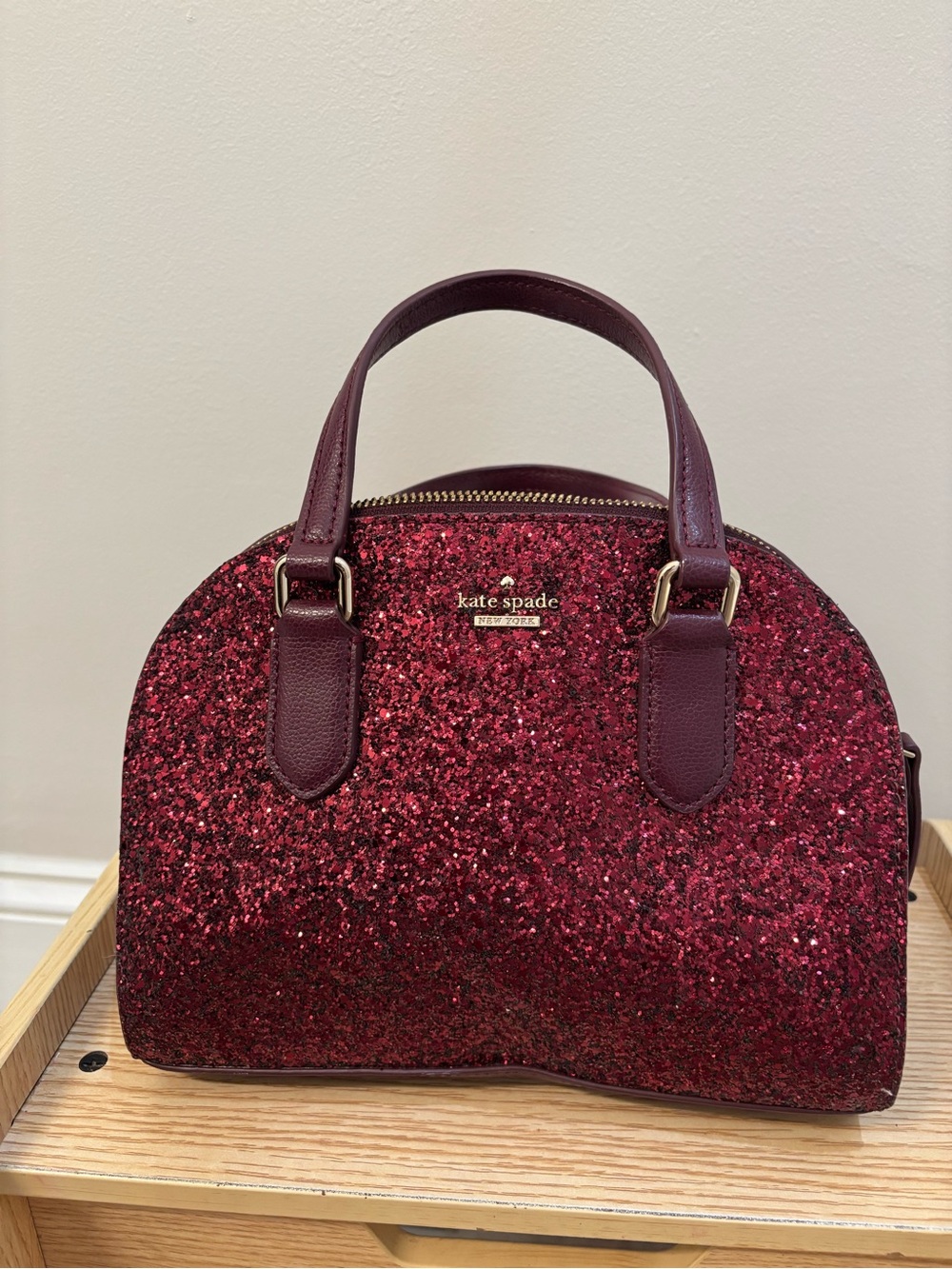 kate spade Sparkling Burgundy Dome Satchel